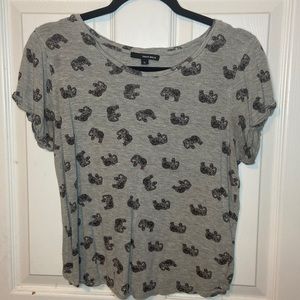 Gray, Elephant design shirt